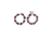 4.98 Karat Diamond Rhodolite Earrings