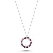 3.02 Karat Diamond Rhodolite Necklace