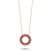 1.78 Karat Diamond Ruby Necklace
