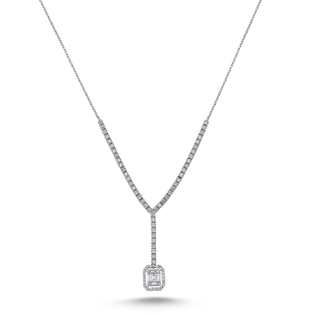 0.92 Karat Diamond Baguette Necklace