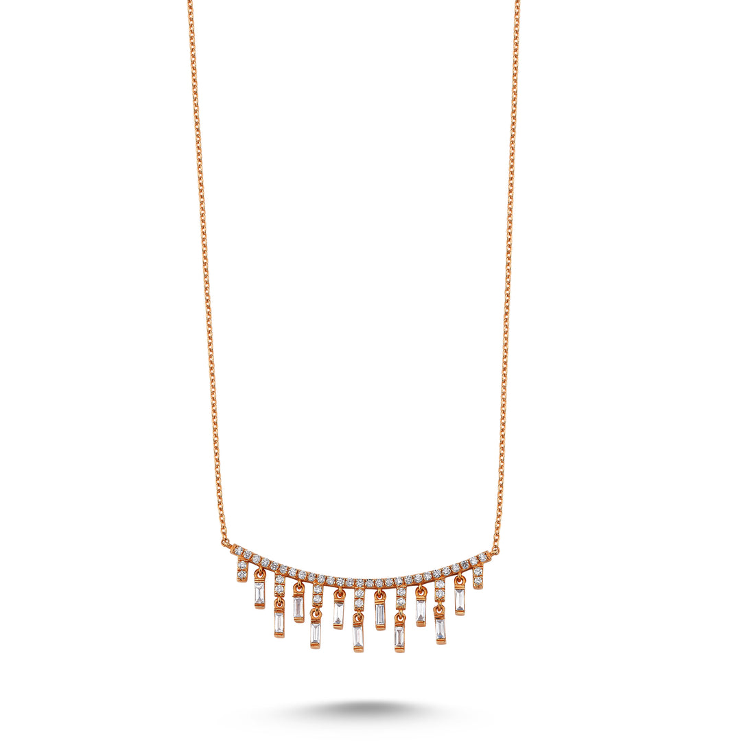 0.77 Karat Diamond Baguette Necklace