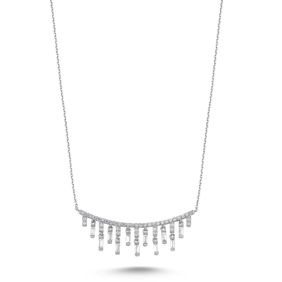 0.78 Karat Diamond Baguette Necklace