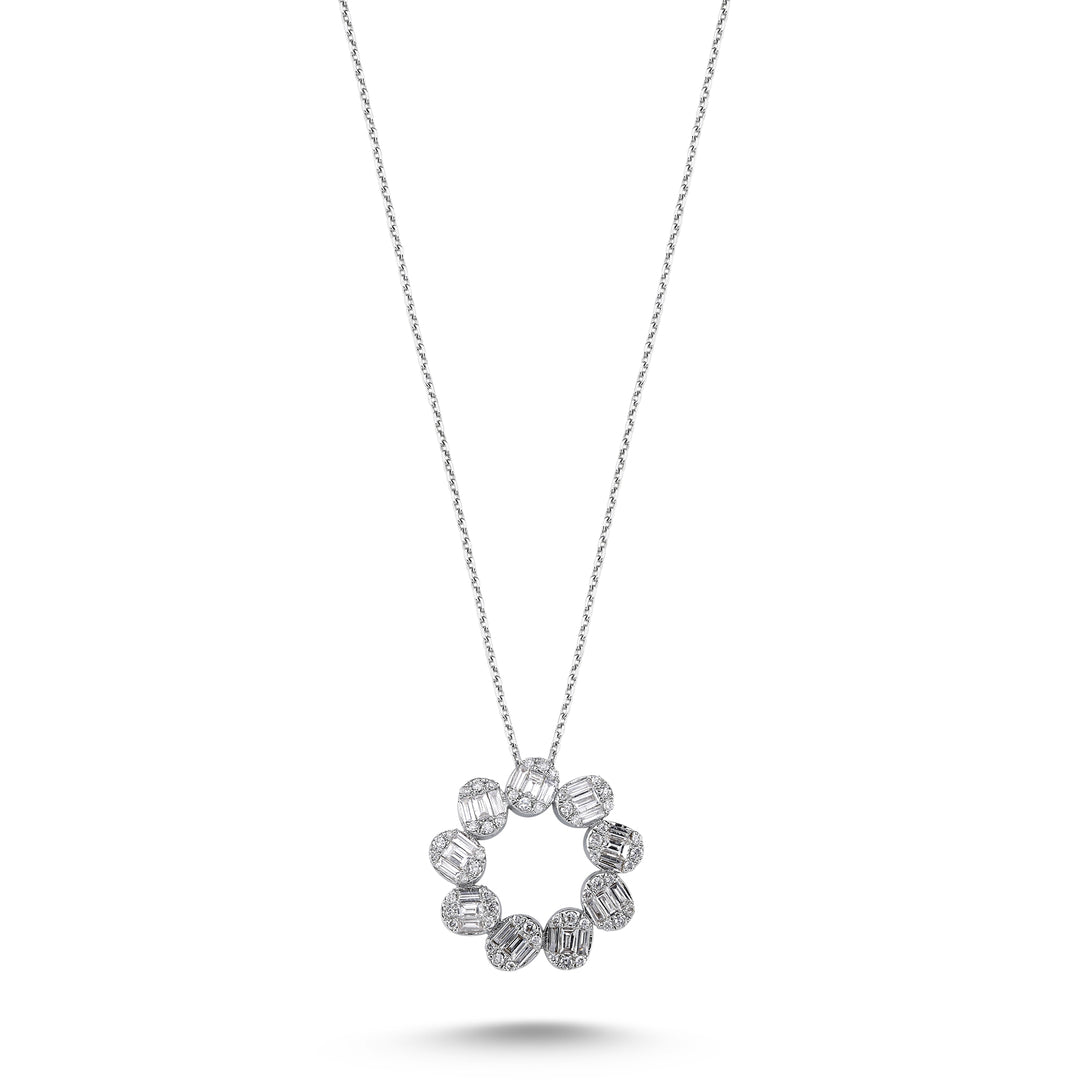 0.91 Karat Diamond Baguette Necklace