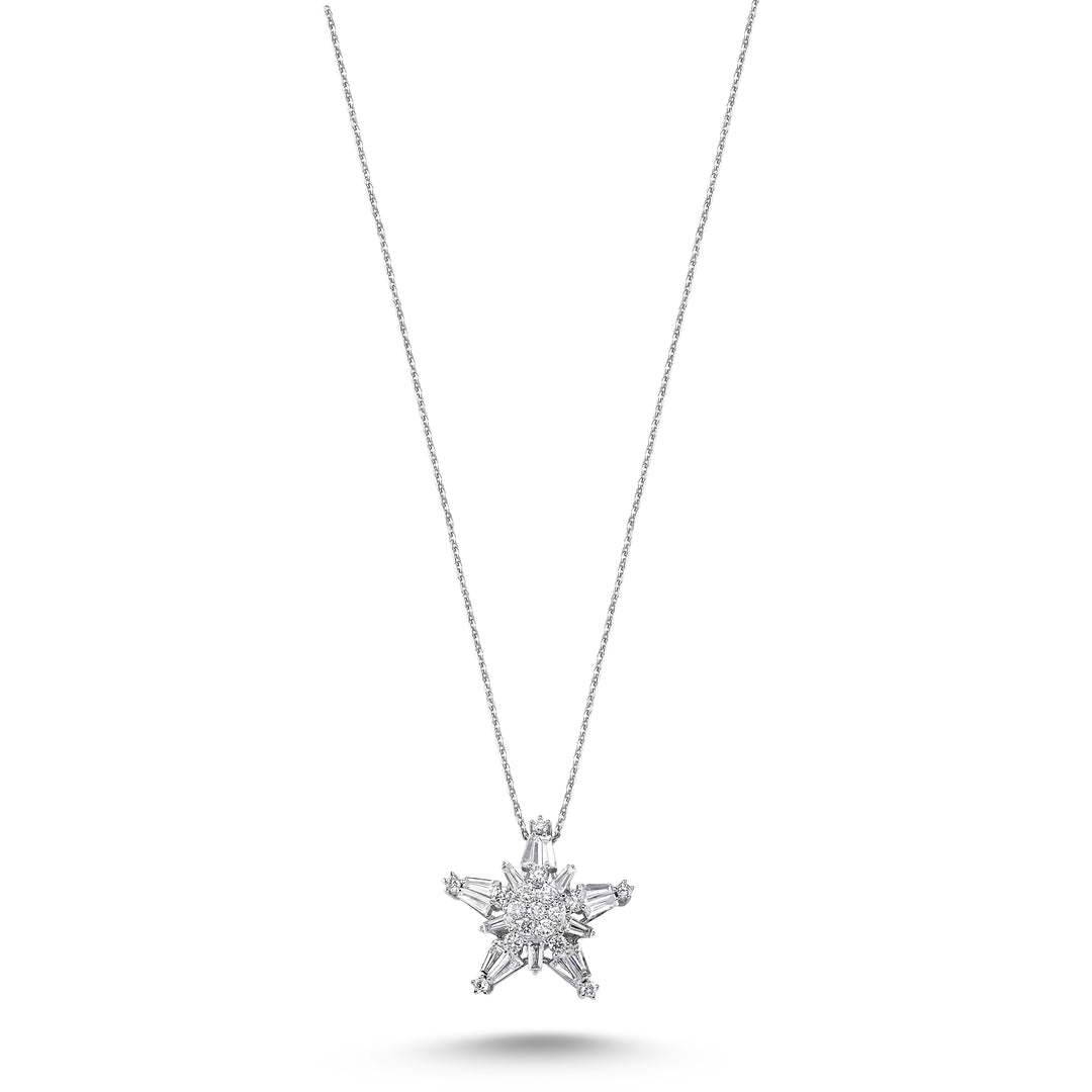 0.55 Karat Diamond Baguette Necklace