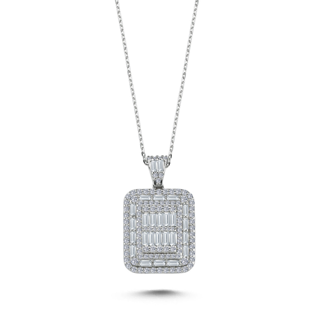 0.89 Karat Diamond Baguette Necklace