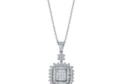 0.62 Karat Diamond Baguette Necklace