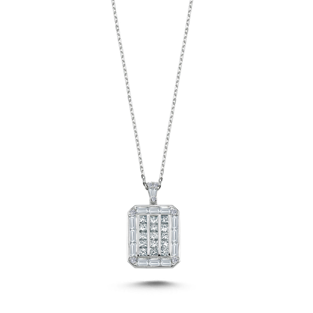 0.68 Karat Diamond Baguette Necklace