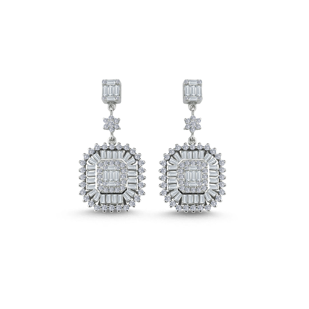 1.20 Karat Diamond Baguette Earrings