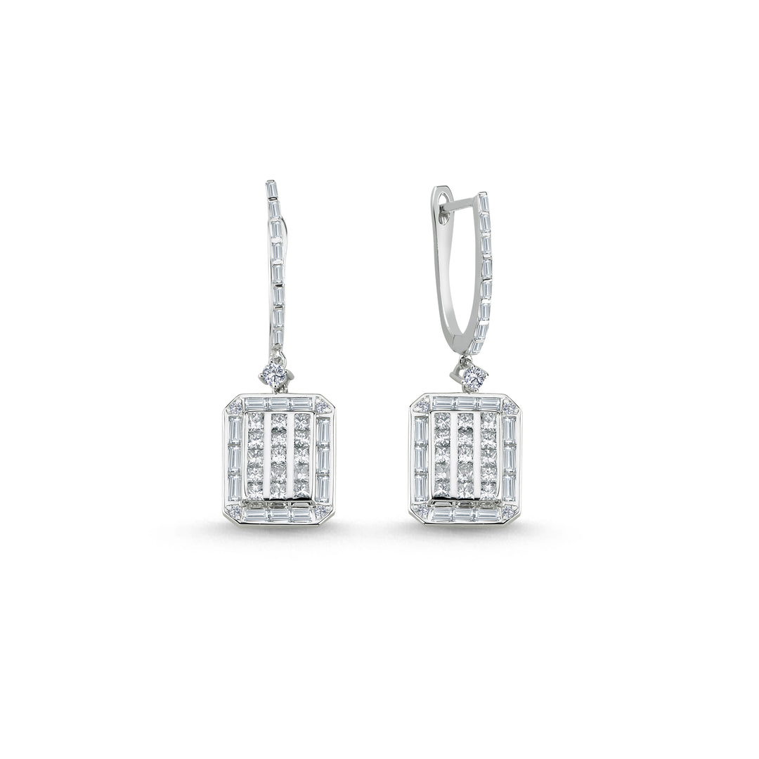 1.51 Karat Diamond Baguette Earrings