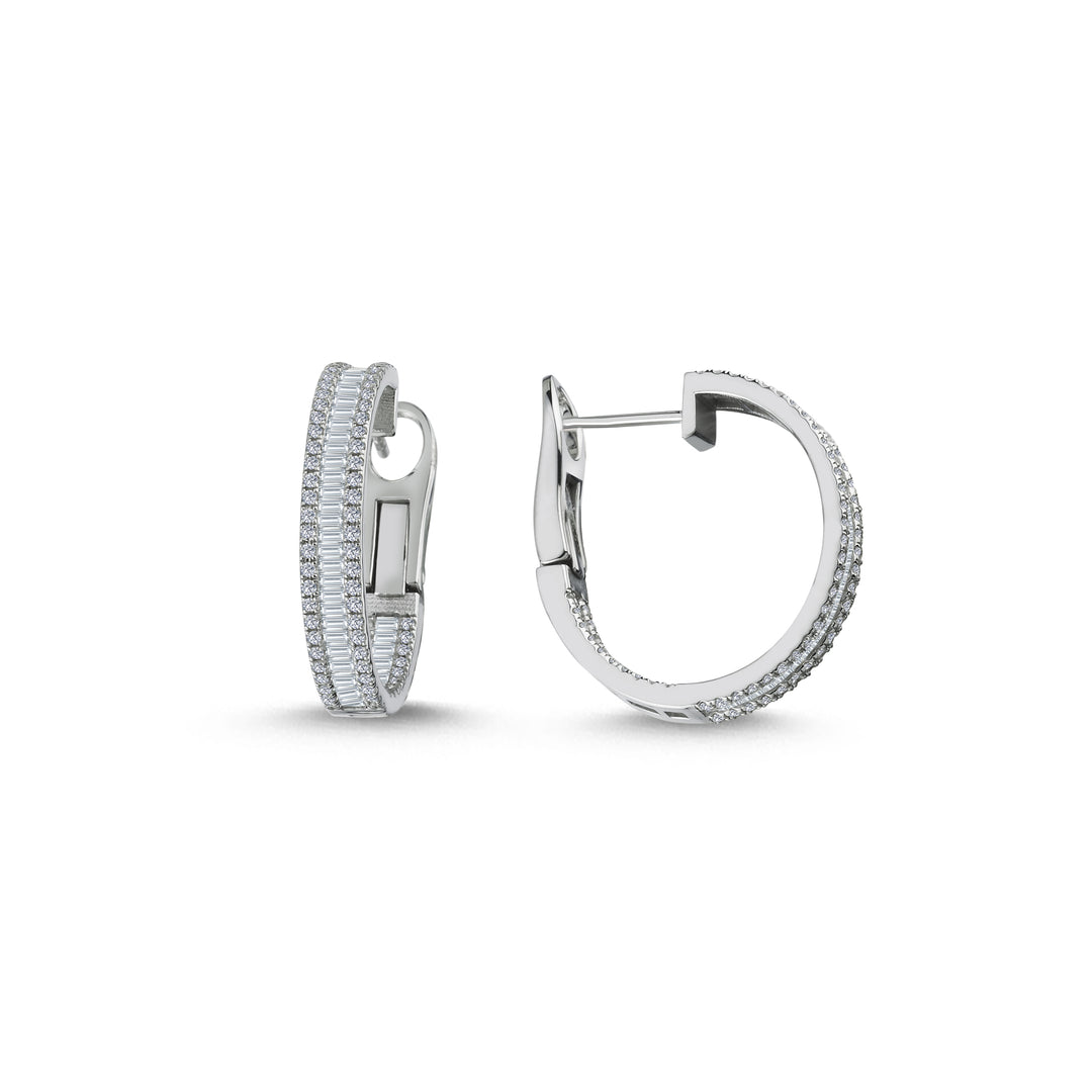 1.66 Karat Diamond Baguette Earrings