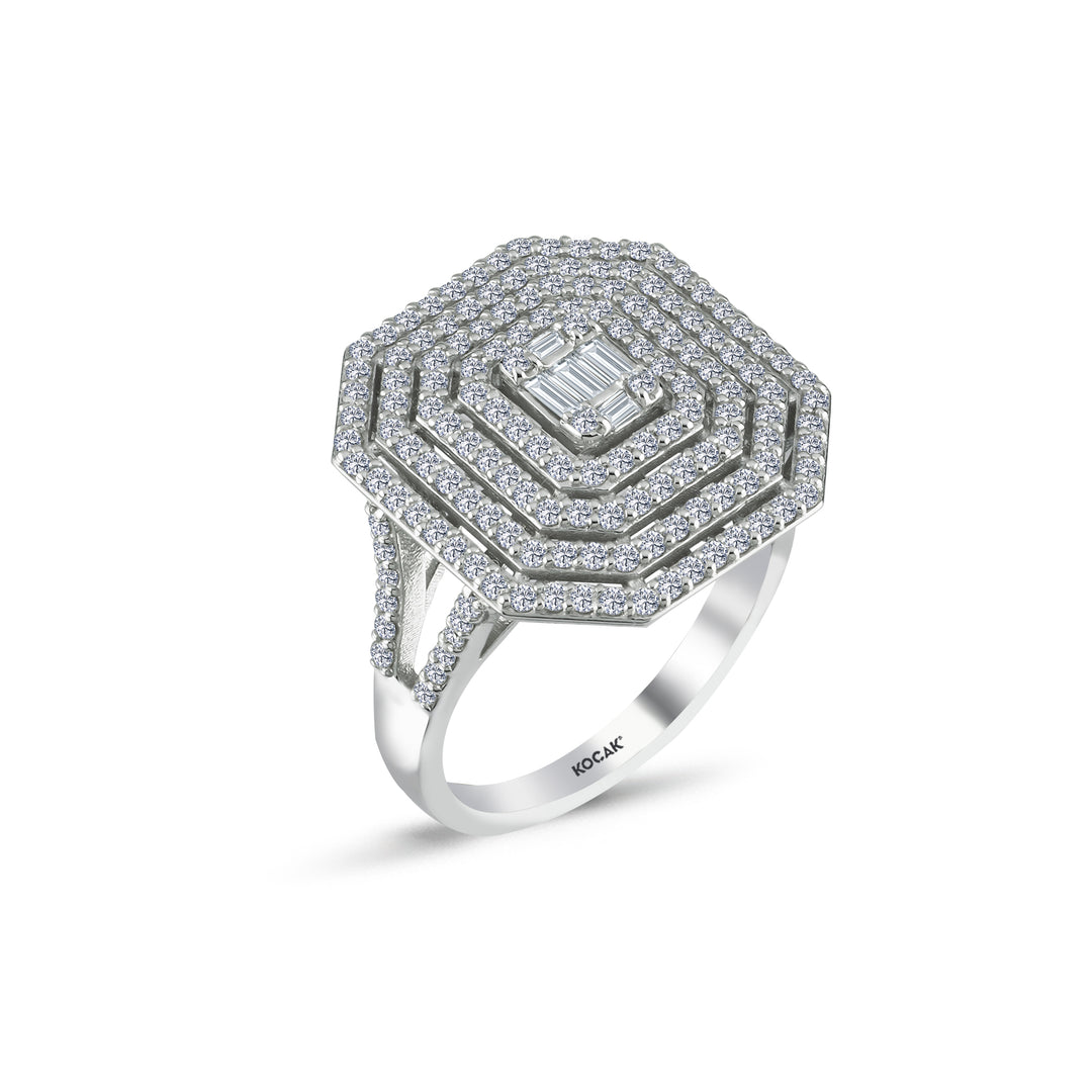 1.09 Karat Diamond Baguette Ring