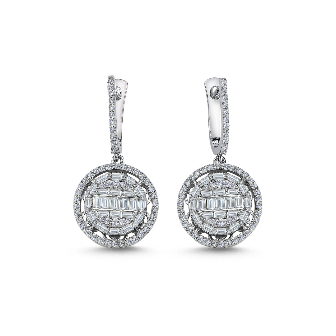 1.38 Karat Diamond Baguette Earrings