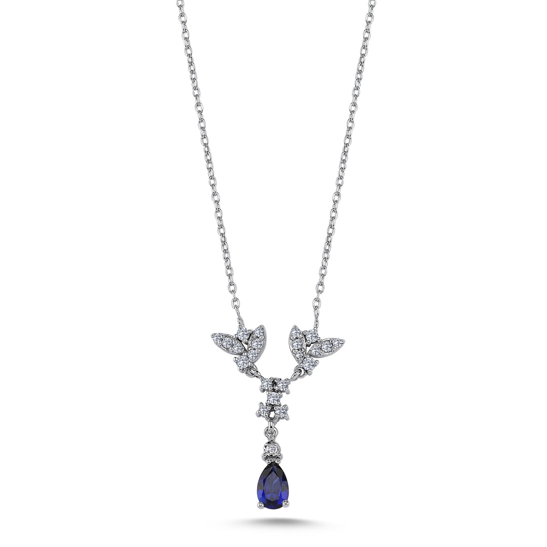 0.81 Karat Sapphire Diamond Necklace