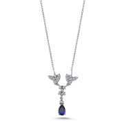 0.81 Karat Sapphire Diamond Necklace