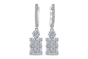 1.50 Karat Baguette Stone Set Diamond Earrings