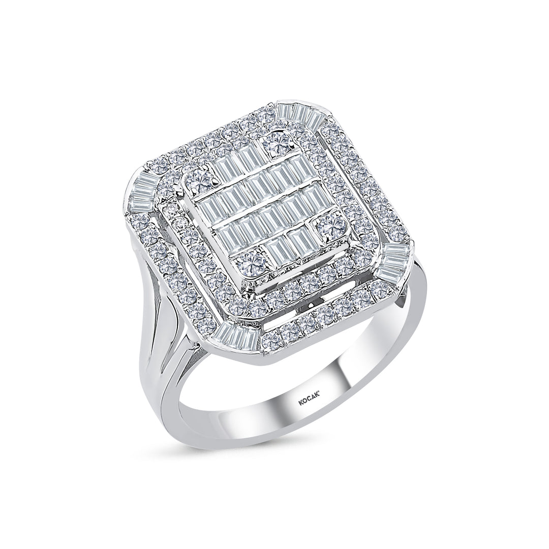 1.02 Karat Diamond Baguette Ring