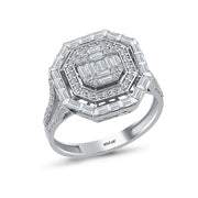 0.88 Karat Diamond Baguette Ring