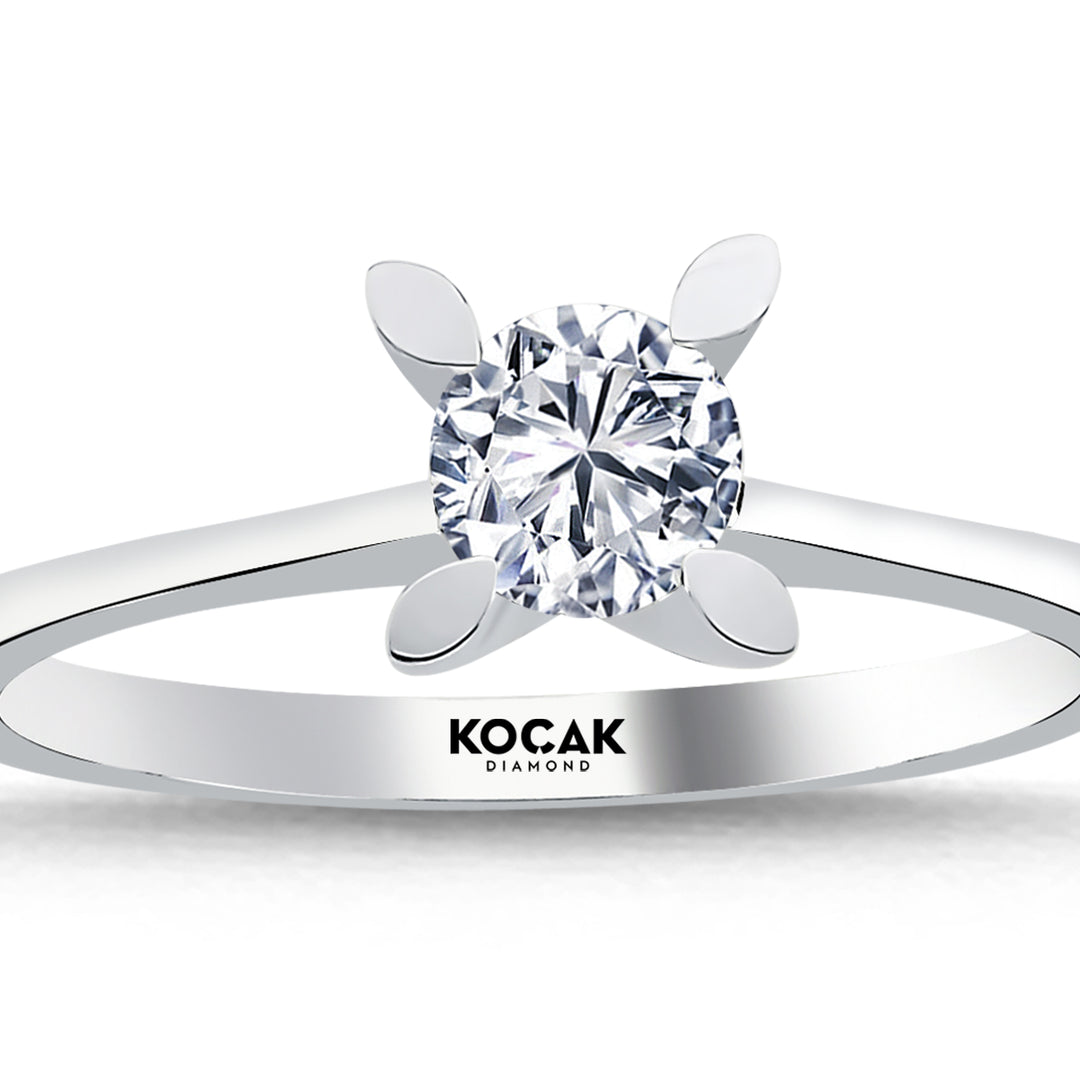 0.50 Karat EF SI Solitaire Diamond Ring