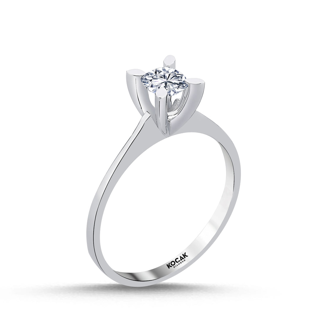 0.39 Karat EF SI Diamond Solitaire Ring