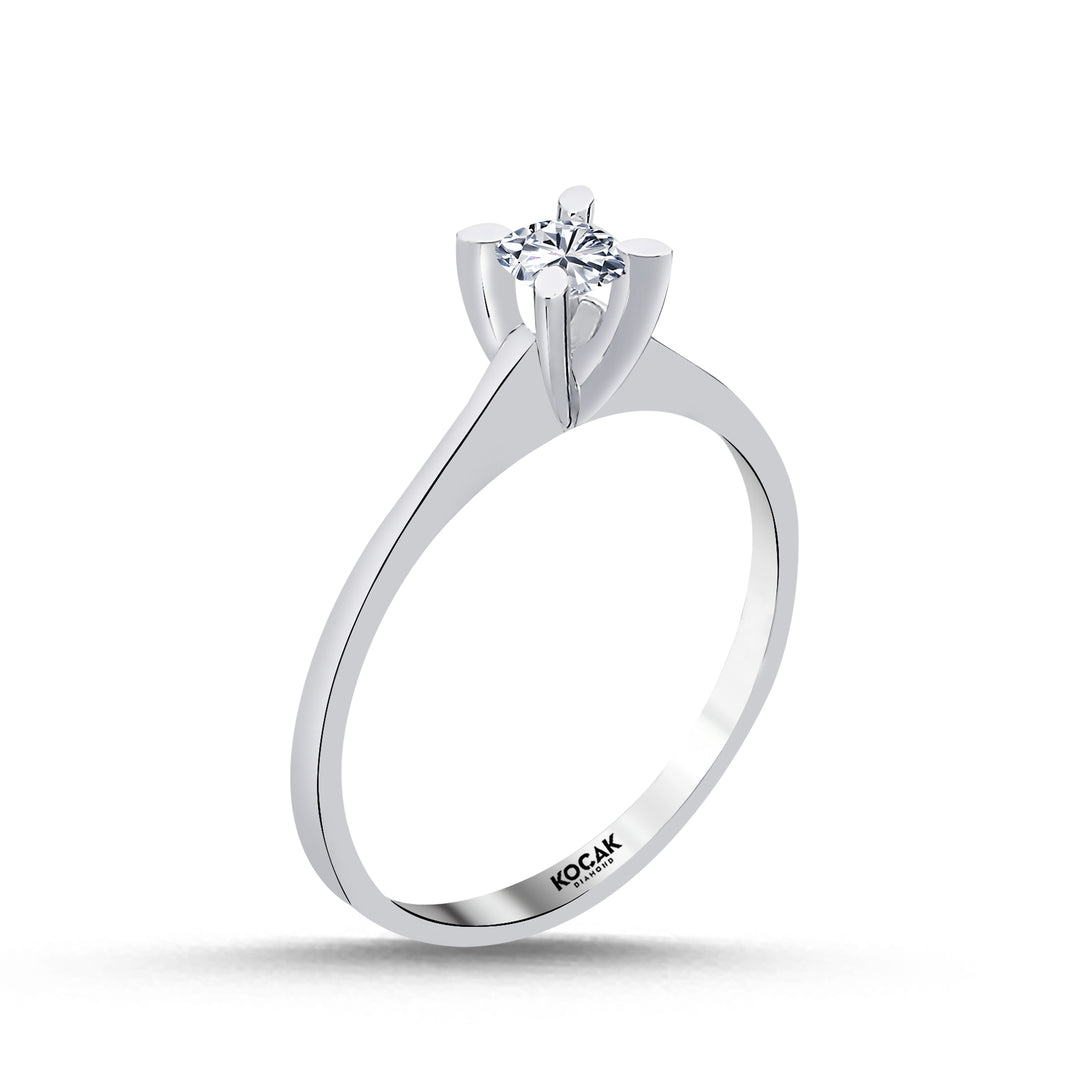 0.19 Karat EF SI Diamond Solitaire Ring