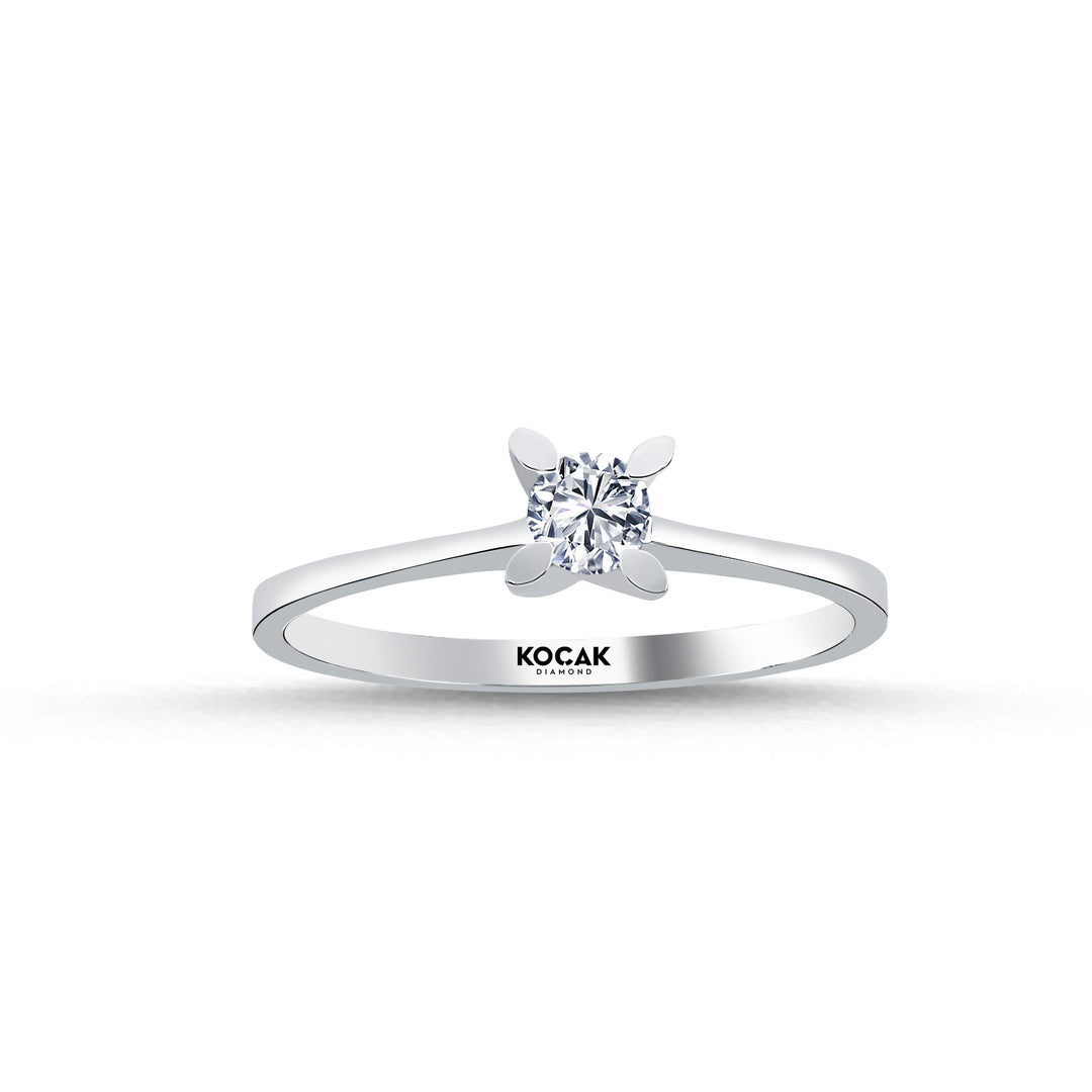 0.19 Karat EF SI Diamond Solitaire Ring