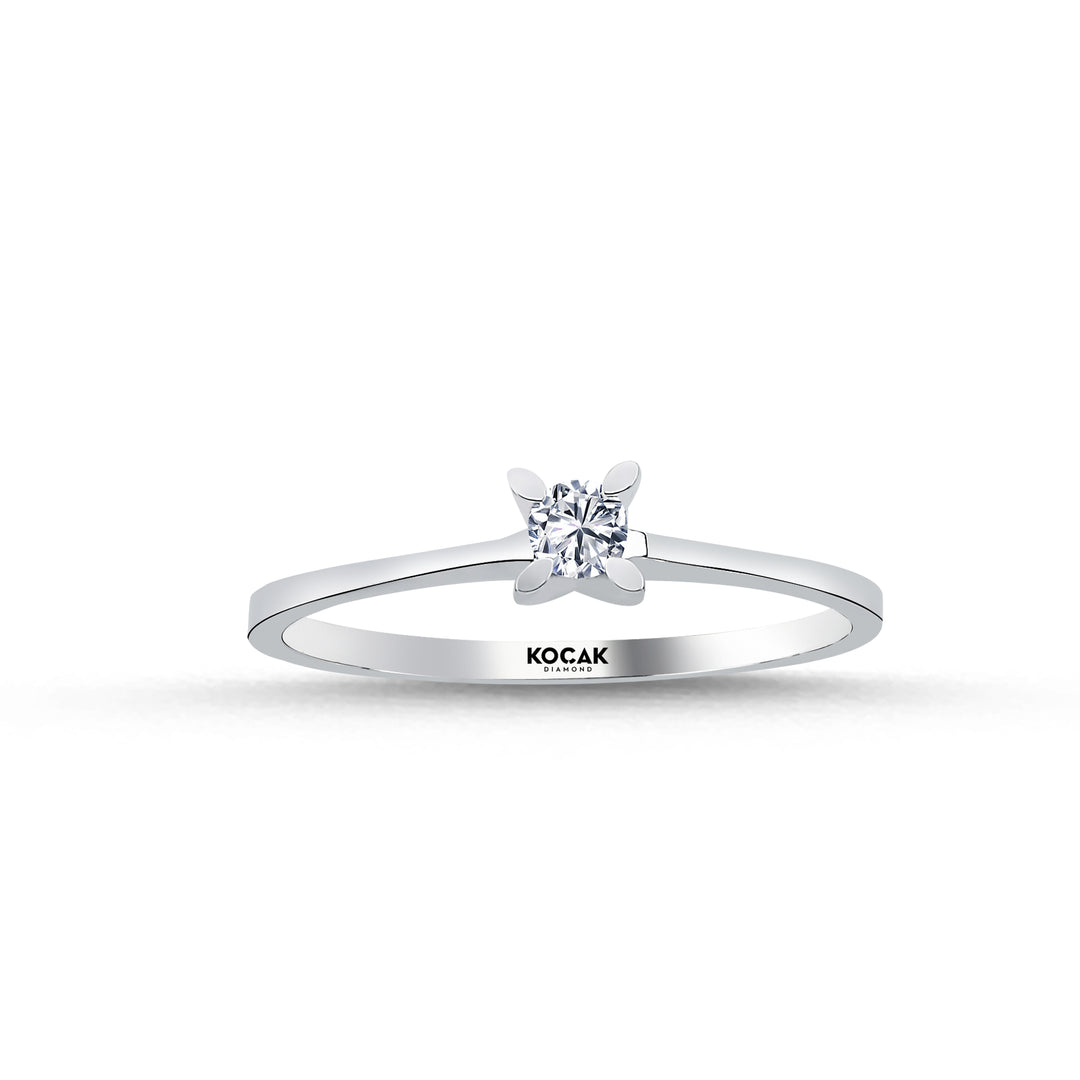 0.10 Karat EF SI Solitaire Diamond Ring