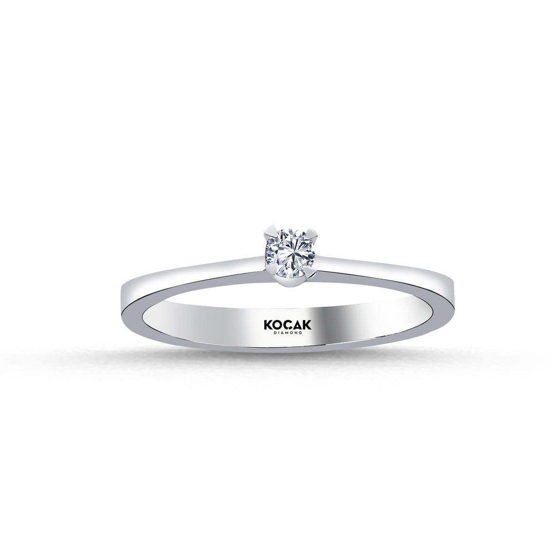 0.10 Karat EF SI Solitaire Diamond Ring