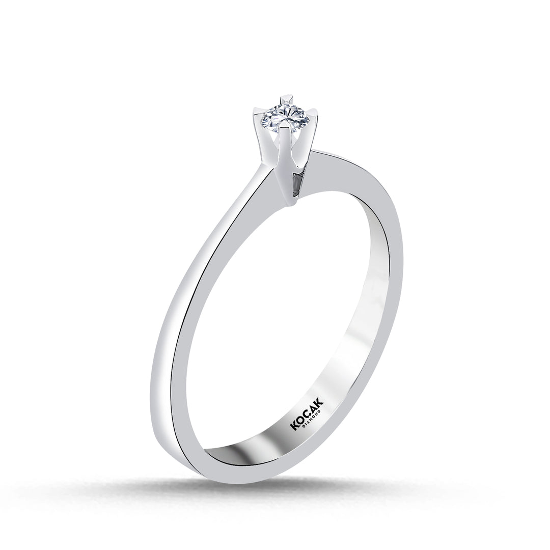 0.10 Karat EF SI Solitaire Diamond Ring