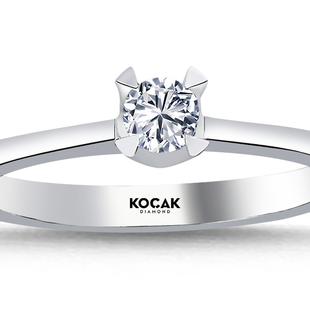 0.19 Karat EF SI Diamond Solitaire Ring