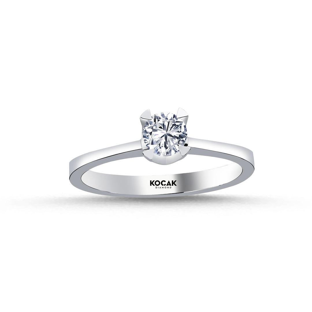 0.39 Karat EF SI Diamond Solitaire Ring