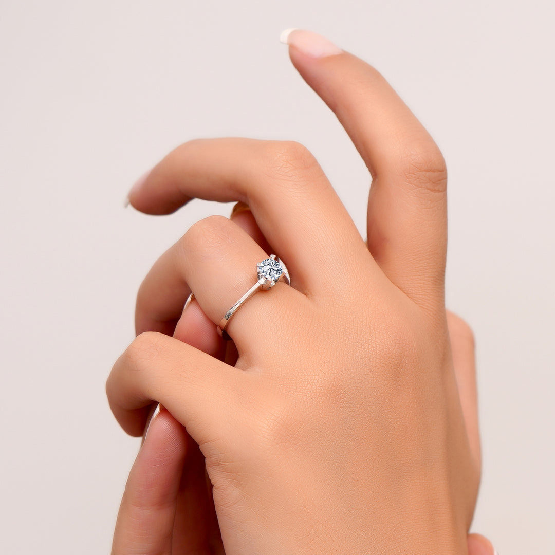 0.50 Karat EF SI Solitaire Diamond Ring