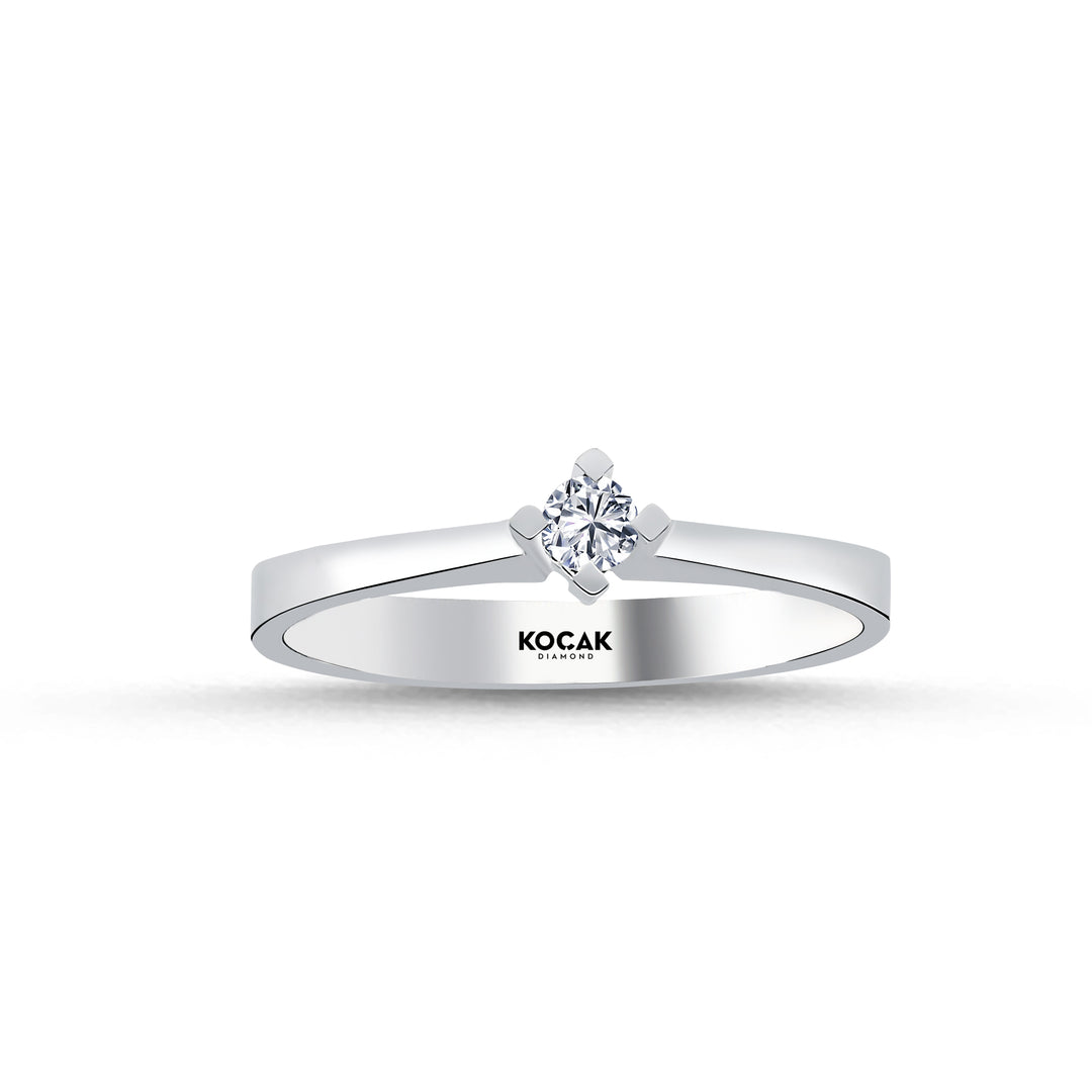 0.09 Karat EF SI Solitaire Diamond Ring