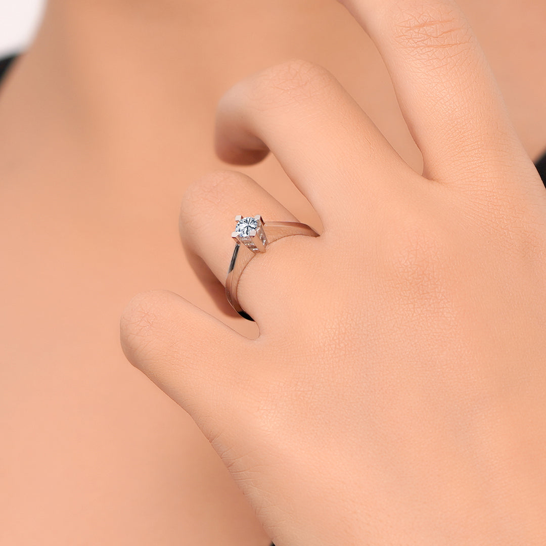 0.25 Karat EF SI Solitaire Diamond Ring