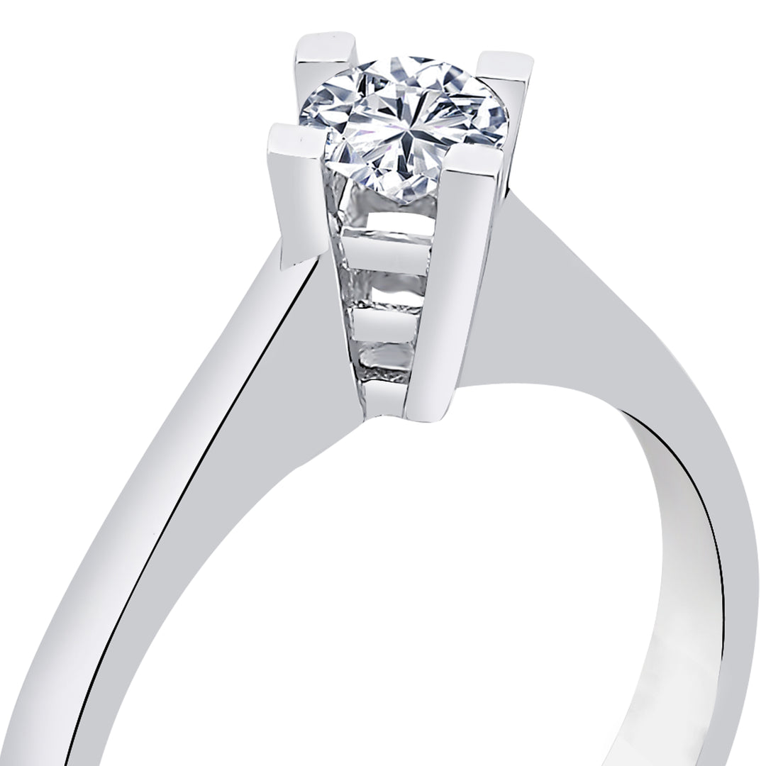 0.39 Karat EF SI Solitaire Diamond Ring