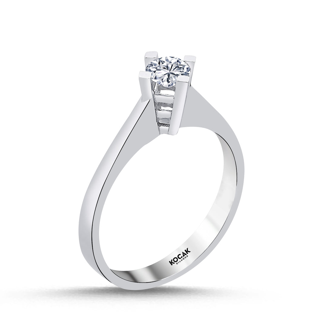 0.39 Karat EF SI Solitaire Diamond Ring
