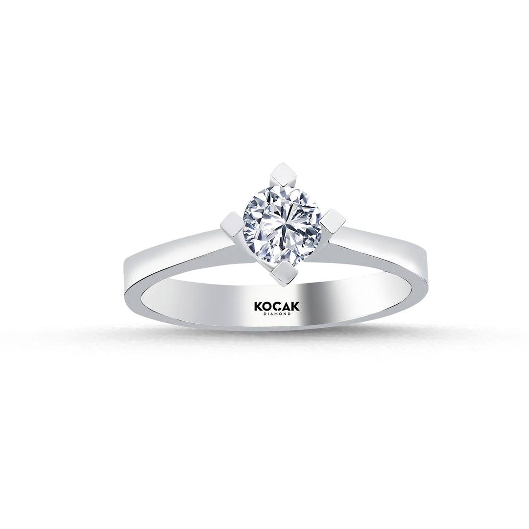 0.50 Karat EF SI Solitaire Diamond Ring