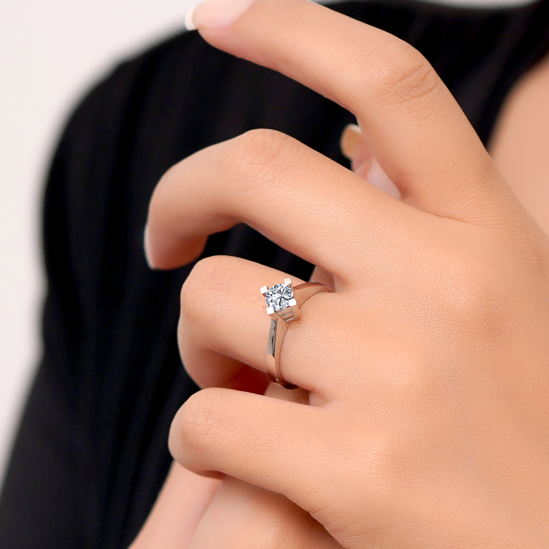 0.50 Karat EF SI Solitaire Diamond Ring