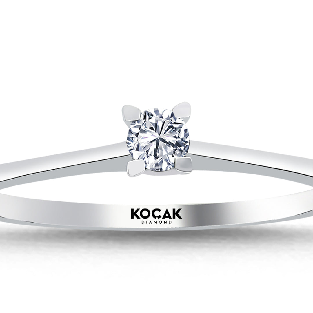 0.09 Karat EF SI Solitaire Diamond Ring