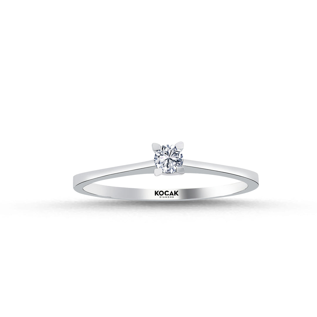 0.09 Karat EF SI Solitaire Diamond Ring