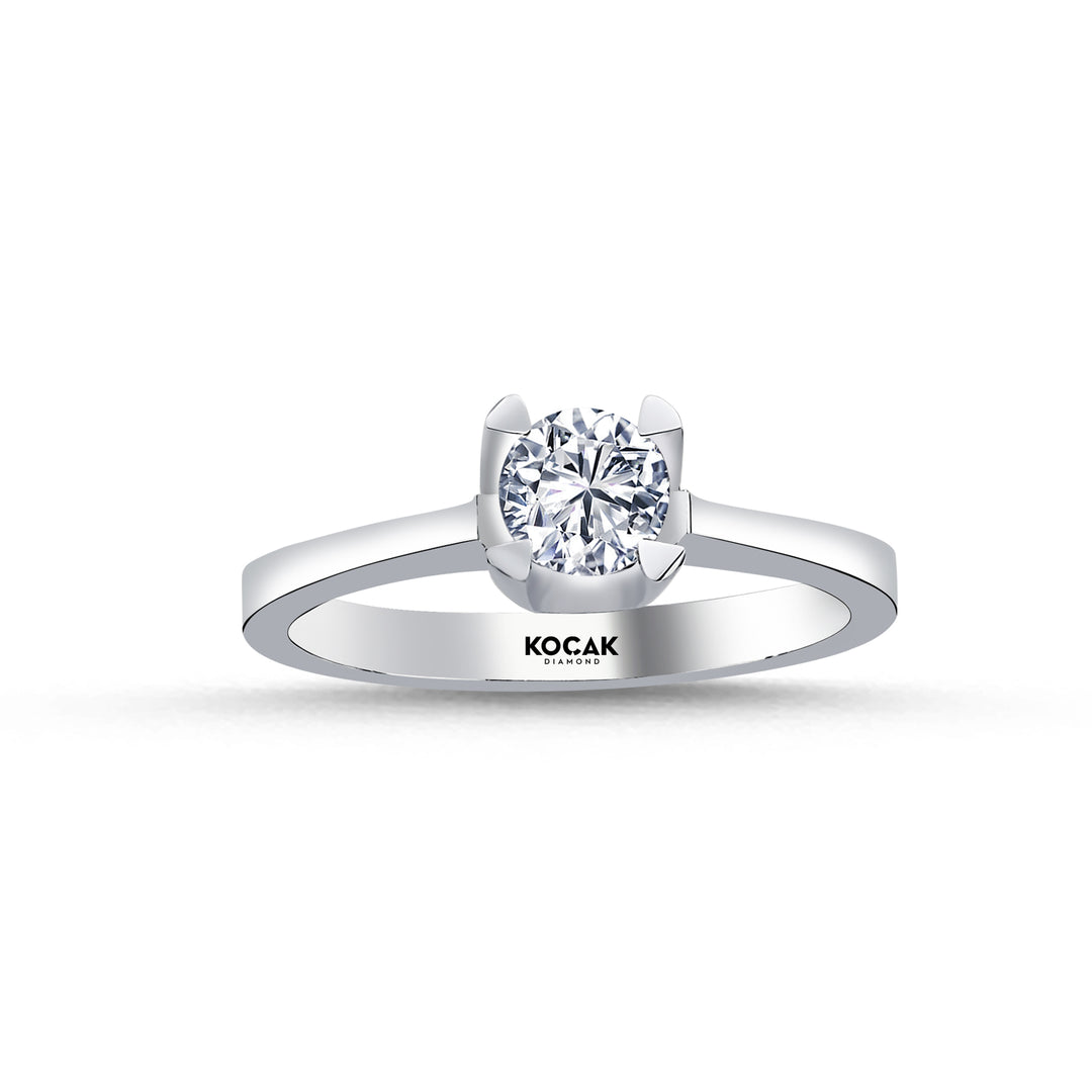 0.50 Karat EF SI Solitaire Diamond Ring