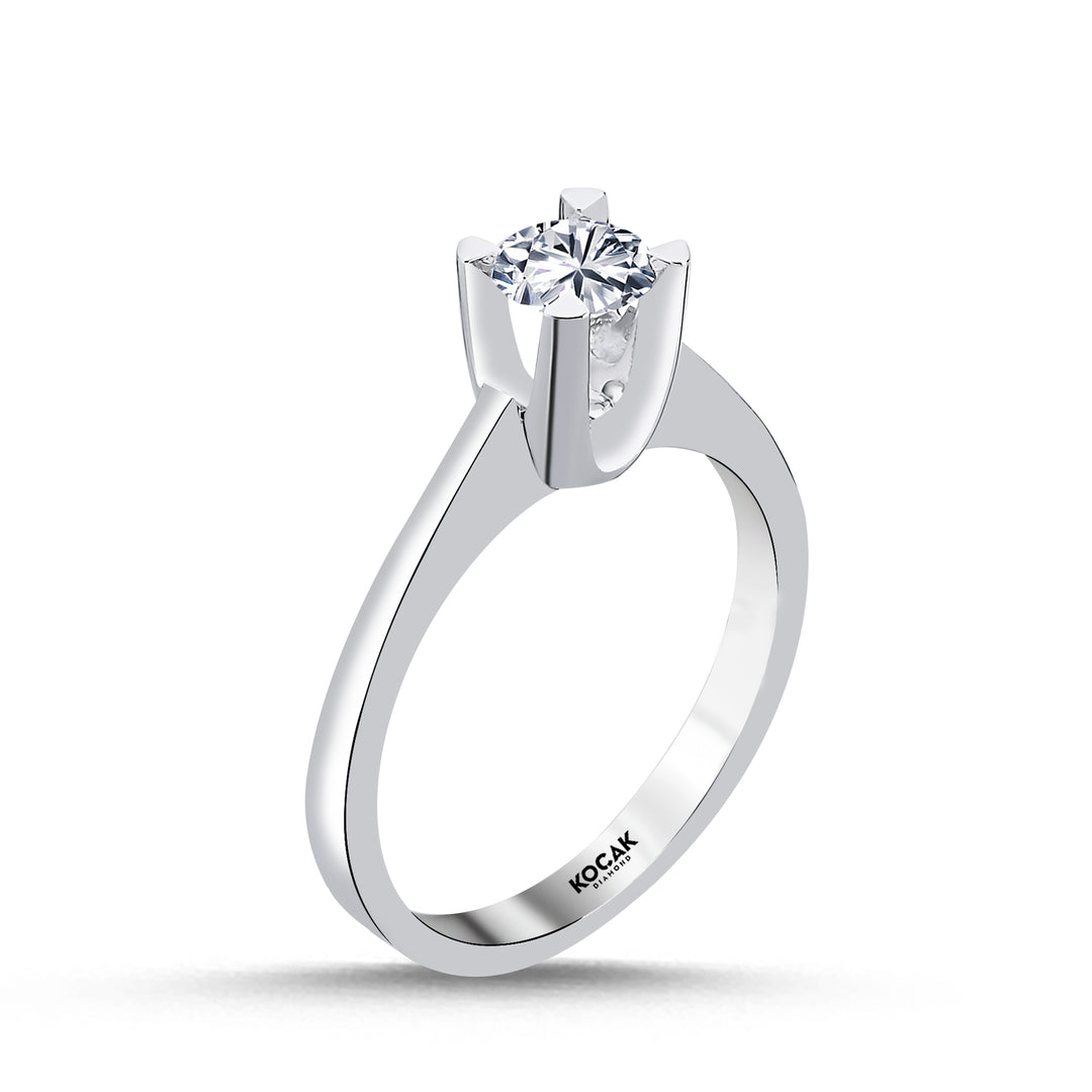 0.50 Karat EF SI Solitaire Diamond Ring