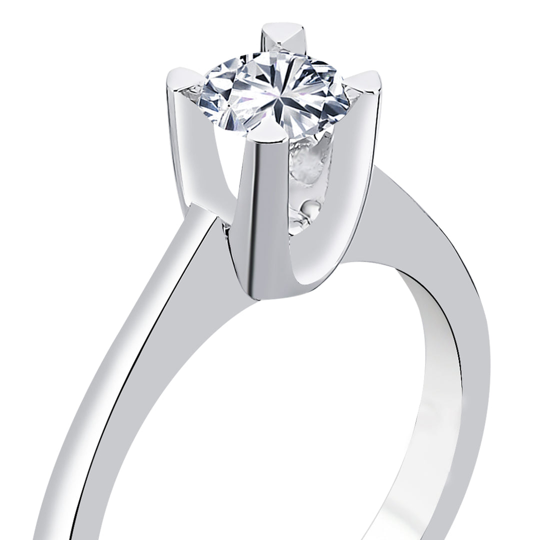 0.50 Karat EF SI Solitaire Diamond Ring