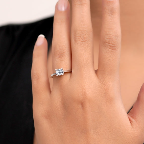 0.50 Karat EF SI Solitaire Diamond Ring