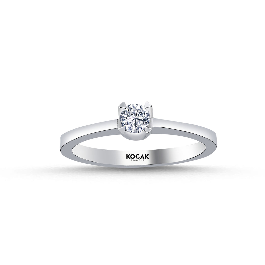 0.19 Karat EF SI Diamond Solitaire Ring
