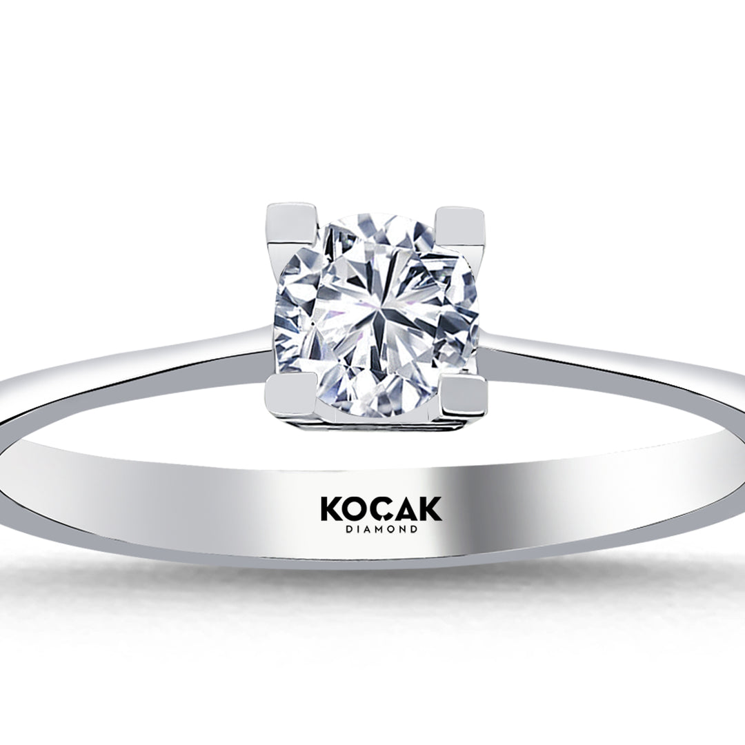 0.40 Karat EF SI Solitaire Diamond Ring