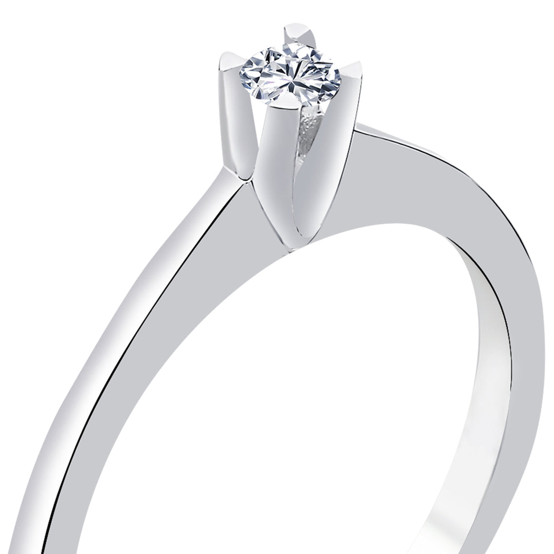 0.10 Karat EF SI Solitaire Diamond Ring