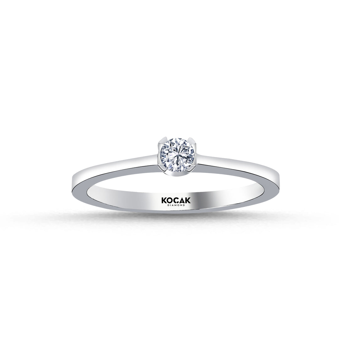 0.10 Karat EF SI Solitaire Diamond Ring