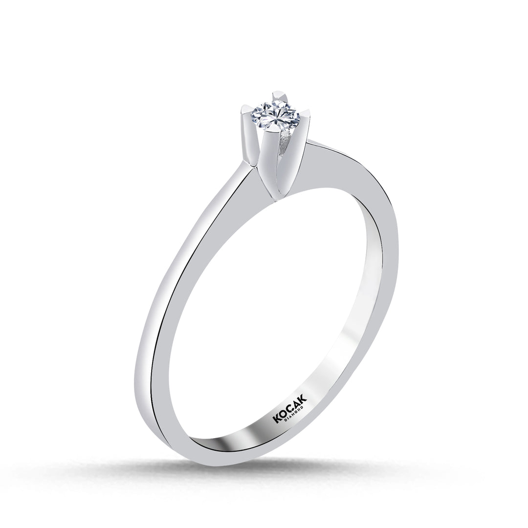 0.09 Karat EF SI Diamond Solitaire Ring
