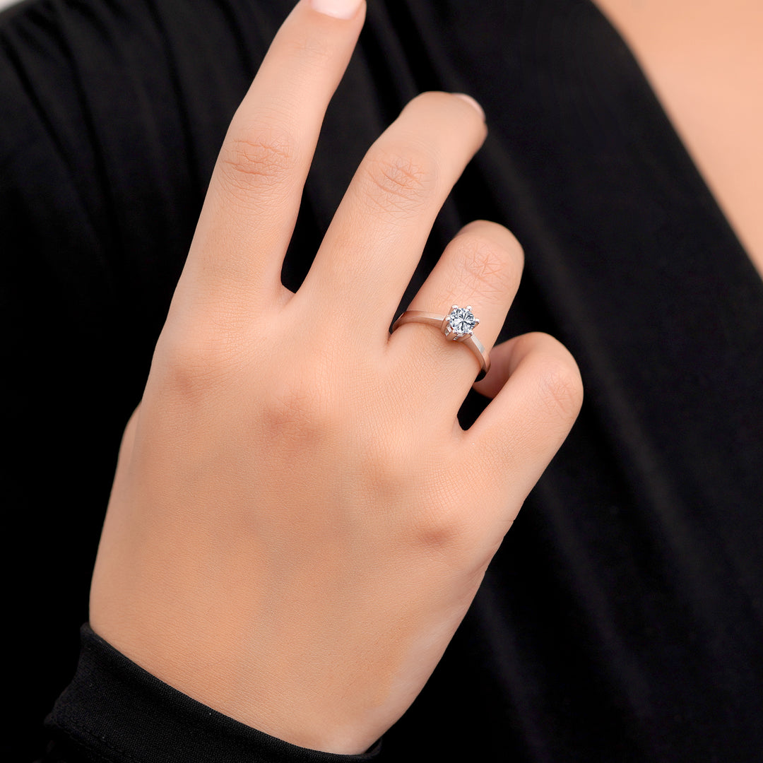 0.50 Karat EF SI Solitaire Diamond Ring