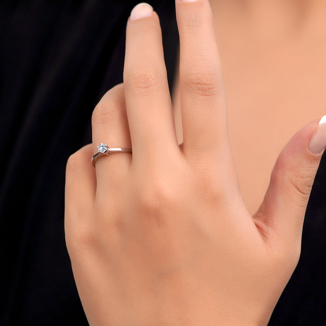 0.15 Karat EF SI Solitaire Diamond Ring